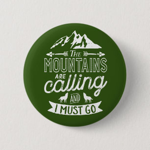 The Mountains Are Calling Vintage Rock Climbing 6 Cm Round Badge