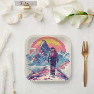 the mountains Birthday or Shower  Paper Plate
