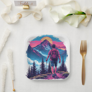 the mountains Birthday or Shower Paper Plate