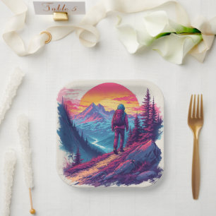 the mountains Birthday or Shower Paper Plate