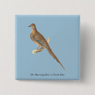 The Mourning Dove (Carolina Turtle Dove) NY Birds 15 Cm Square Badge