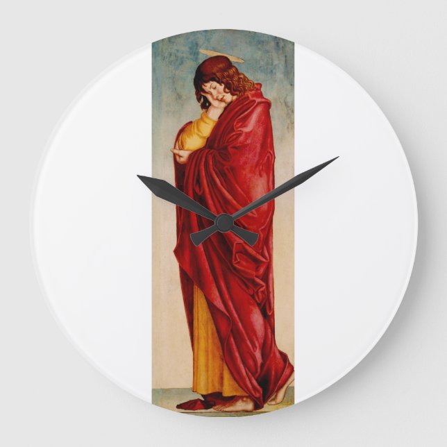 The Mourning Saint John by Andrea da Murano  Large Clock (Front)