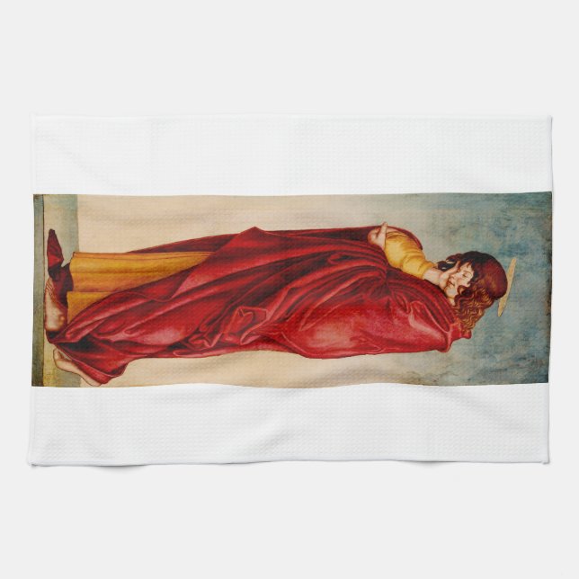 The Mourning Saint John by Andrea da Murano  Tea Towel (Horizontal)