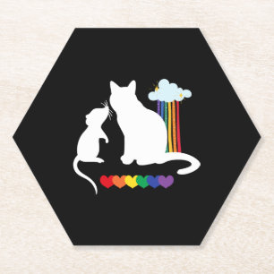 The Mouse And The Cat Friends Lgbt Rainbow Flag Paper Coaster