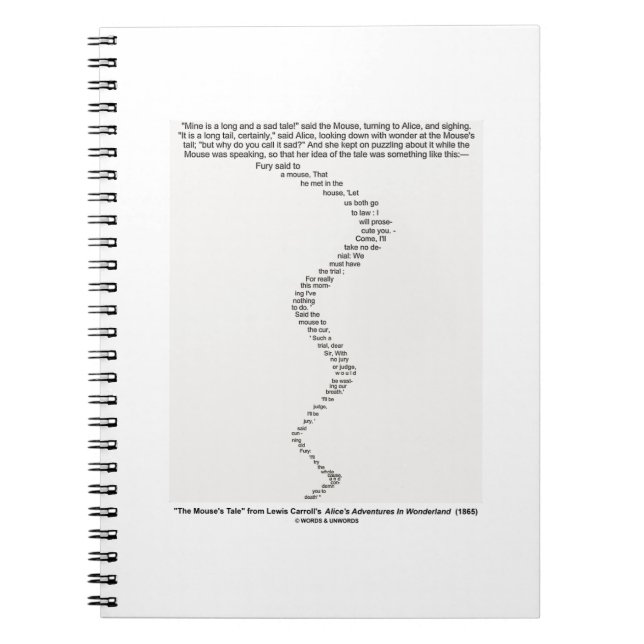 The Mouse's Tale by Lewis Carroll Wonderland Spiral Notebook (Front)
