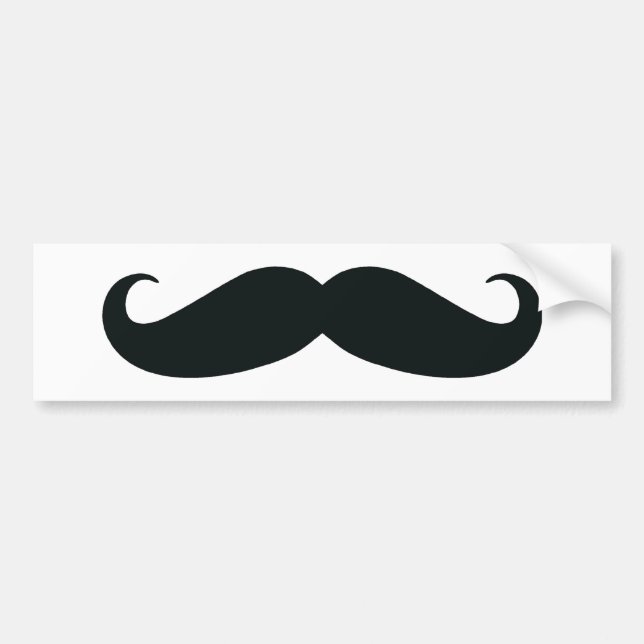 The Moustache Design Bumper Sticker (Front)