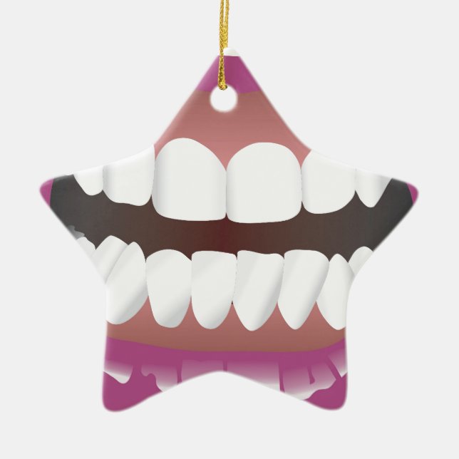 The Mouth Ceramic Tree Decoration (Front)