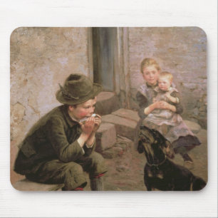The Mouth Organ Player Mouse Pad