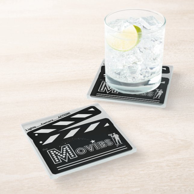 *The Movies* Clapper Glass Coaster (Angled)