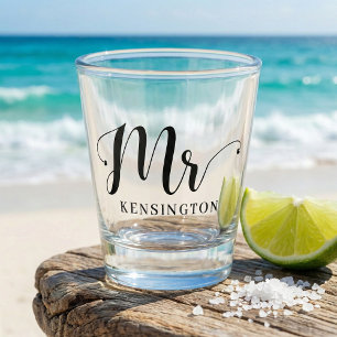 The Mr Newlywed Custom Groom Gift Shot Glass