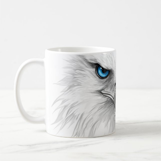 The mug is beautiful with the image of a bird's  (Left)