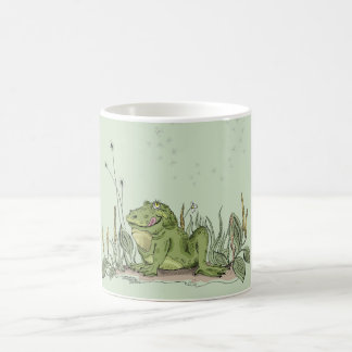The mug with funny green frog picture