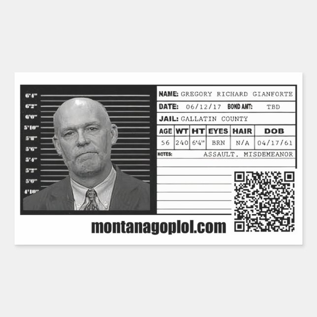 The Mugshot Rectangular Sticker (Front)