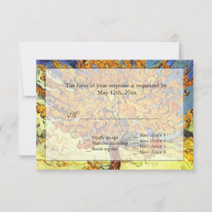 The Mulberry Tree summer, fall RSVP wedding Card
