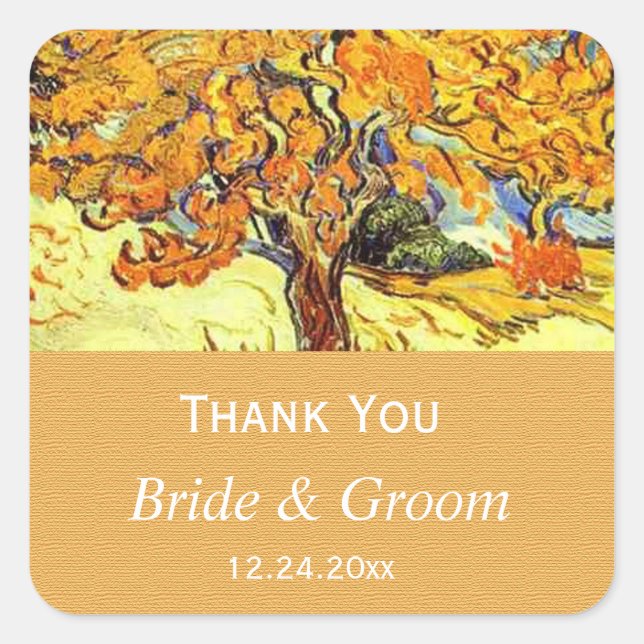 The Mulberry Tree thank you wedding favour sticker (Front)