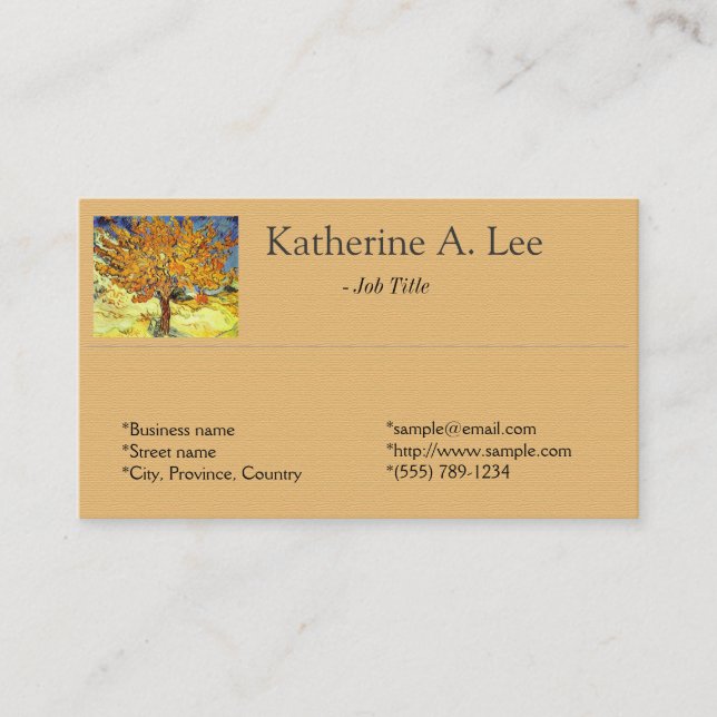 The Mulberry Tree, Vincent van Gogh Business Card (Front)