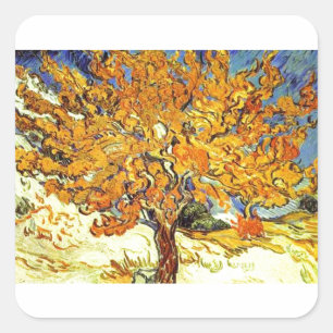 The Mulberry Tree, Vincent Van Gogh Square Sticker