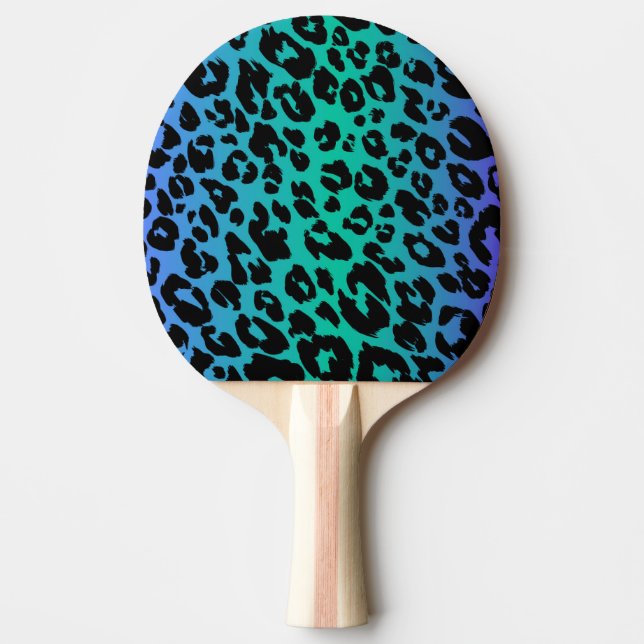The Multi-Coloured Leopard Series Design 6 Ping Pong Paddle (Front)