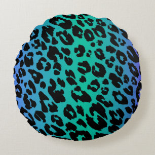 The Multi-Coloured Leopard Series Design 6 Round Cushion