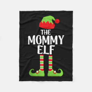 The Mummy Elf Christmas Family Group Matching Xmas Fleece Blanket