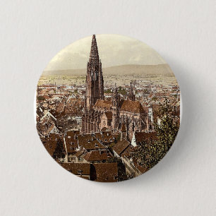 The Munster, Freiburg, Baden, Germany magnificent 6 Cm Round Badge