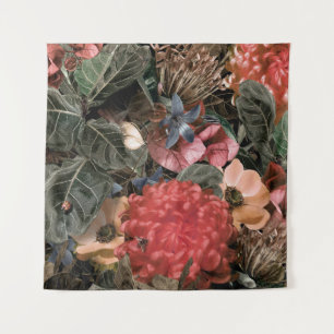 The mural on the wall. Flowers and plants with ins Tapestry