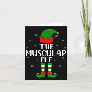 The Muscular Elf Christmas Party Matching Family X Card