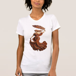 "The Muse of Fluidity" – Artistic Feather Goddess T-Shirt