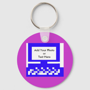 The MUSEUM Artist Series Images Computer Blue Key Ring