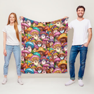 The Mushroom Family Fleece Blanket