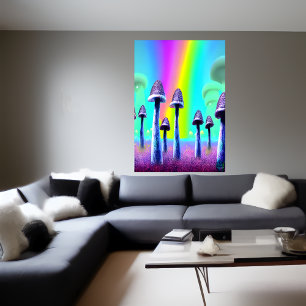 The mushroom forest   AI Art Poster