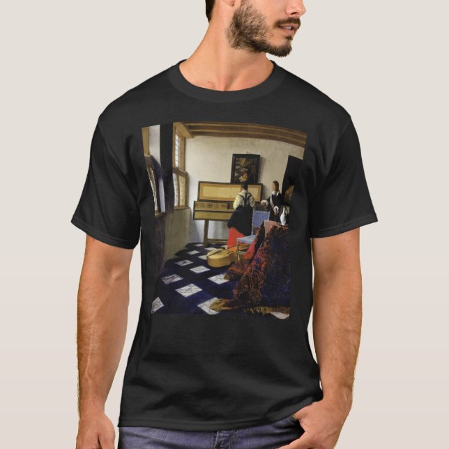 The Music Lesson (1665) - Johannes Vermeer Classic T-Shirt (Front)