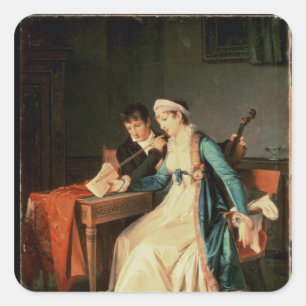 The Music Lesson, 1790 Square Sticker