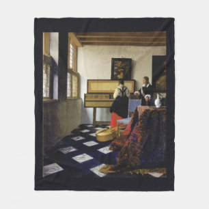 The Music Lesson by Johannes Vermeer Fleece Blanket