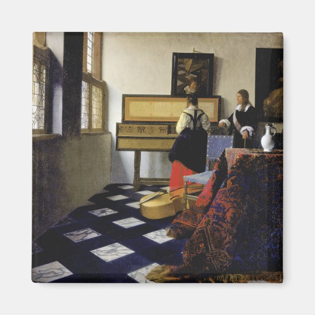 The Music Lesson by Johannes Vermeer Magnet (Front)