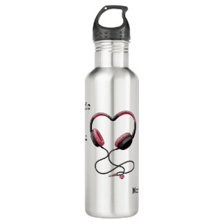 The Music Sounds Better With You Cute Love Couple 710 Ml Water Bottle