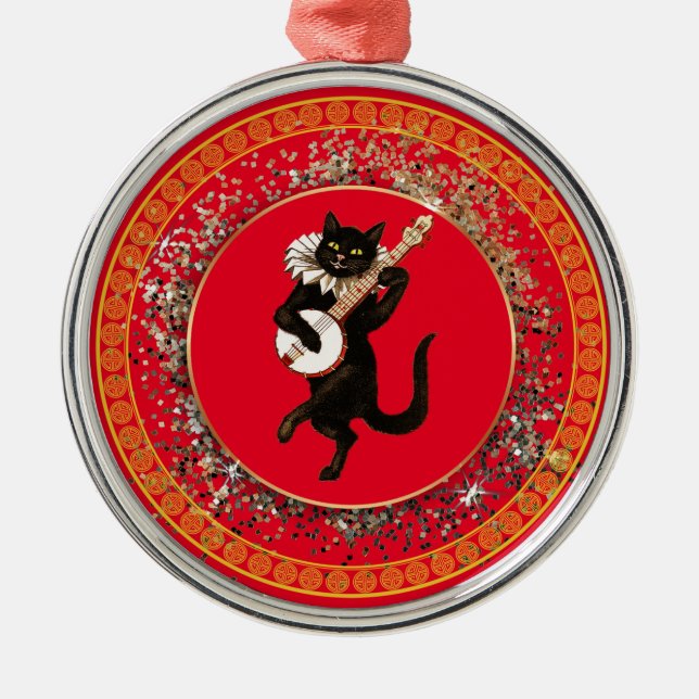 The Musical Cat Metal Tree Decoration (Front)