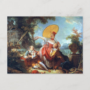 The Musical Contest by Jean Honore Fragonard Postc Postcard