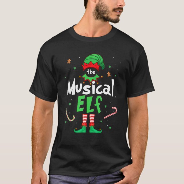The Musical Elf Xmas Matching Christmas For Family T-Shirt (Front)