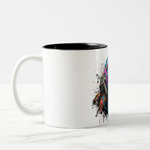 The Musical Primate: Create Your Own Gorilla Headp Two-Tone Coffee Mug