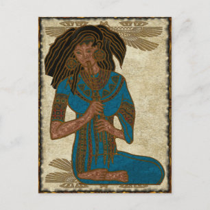 The Musician Egyptian Folk Art Postcard