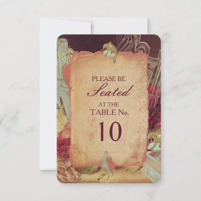 The Musician - Table Number Card / Invite (Front)