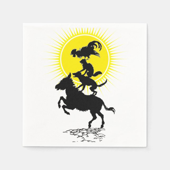The Musicians of Bremen Napkins (Front)