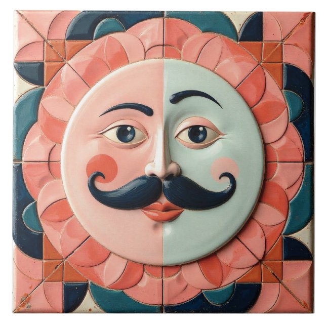 The Mustached Muse Tile (Front)
