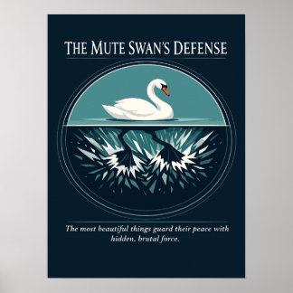 The Mute Swan's Defence Inspirational Art Poster
