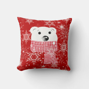 The muzzle of a polar bear, Christmas Cushion