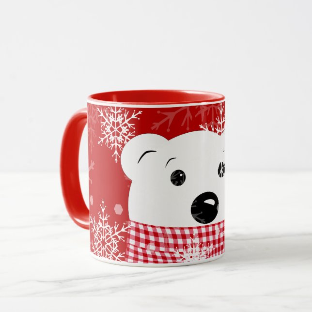 The muzzle of a polar bear, Christmas  Mug (Front Left)