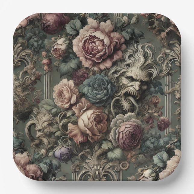 The Myrrh Man’s Prophecy – Gothic Victorian Design Paper Plate (Front)