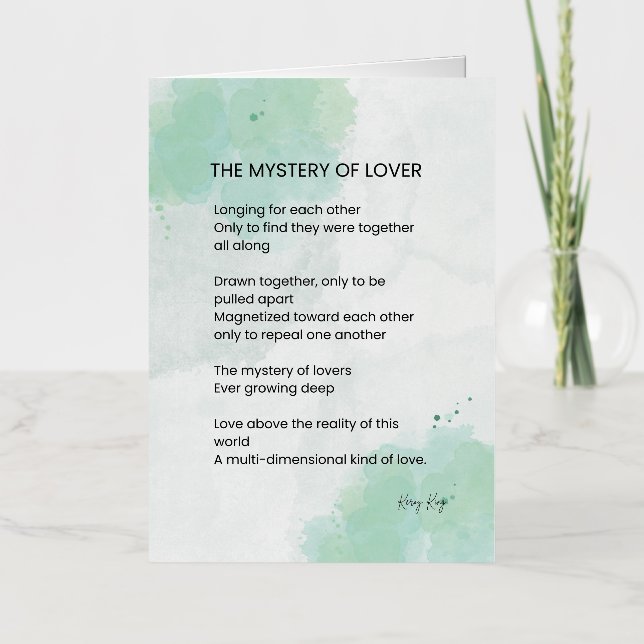 The Mystery Of Lovers - Love Poem Foil Greeting Card (Front)