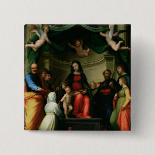 The Mystic Marriage of St. Catherine of Siena with 15 Cm Square Badge